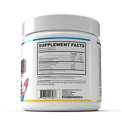 MAN Sports Pump Powder Blue Bombsicle - Stimulant Free Pre Workout Drink MAN Sports