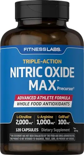 Fitness Labs Nitric Oxide Supplement | 3000mg | 120 Capsules | Nitric Oxide Pre Workout Fitness Labs