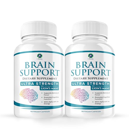 1 Body Brain Support: Twin Pack - 90 Capsules Each - Alpha GPC 1 Body