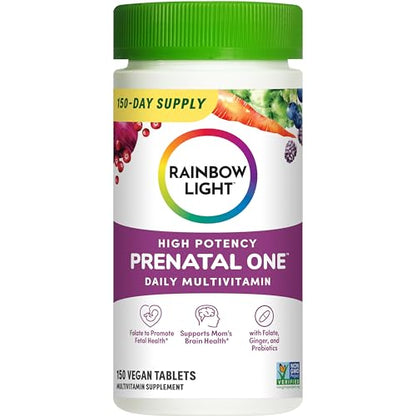 Rainbow Light Prenatal One High Potency Daily Multivitamin with Folate, Ginger and Probiotics Rainbow Light