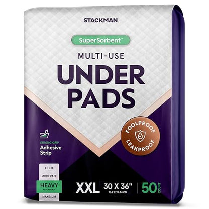XXL Bed Pads, 5-Layer Disposable 30 x 36 Chucks Pee Pads for Incontinen Stack Man