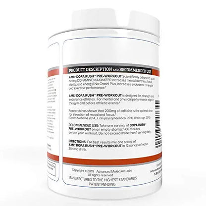 AML ADVANCED MOLECULAR LABS Preworkout, Performance Enhancer, Increases Drive AML ADVANCED MOLECULAR LABS