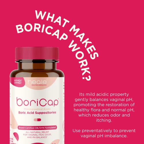 BoriCap - Boric Acid Suppositories for Women - 600 mg - Vaginal Health, pH Balance, Itch & Odor - Natural BoriCapBuy Supplements Australia