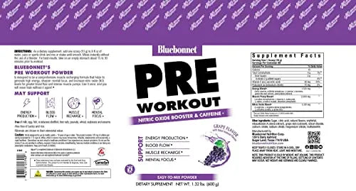 Bluebonnet Nutrition Extreme Edge Pre workout, Muscle Recharging Formula, Increases Bluebonnet