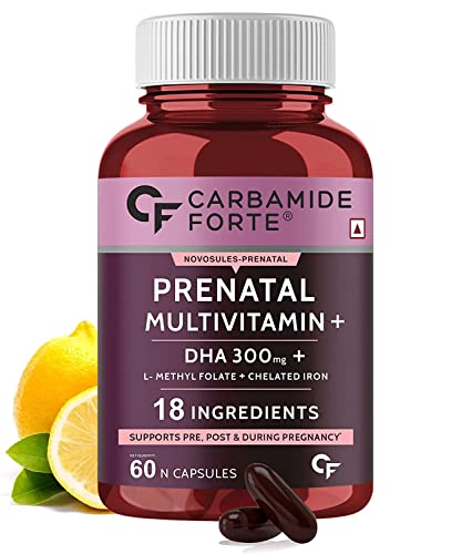 Roti Prenatal Multivitamin for Pregnancy with 300mg DHA & 18 Ingredients - 60 Capsules Roti