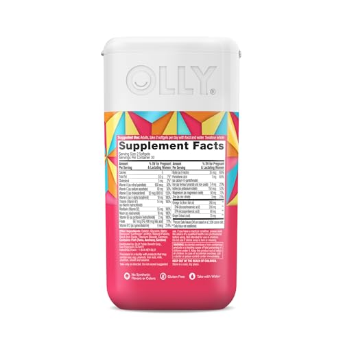 OLLY Ultra Strength Prenatal Multivitamin Softgels, Supports Healthy Growth, Brain Developmentment OLLY