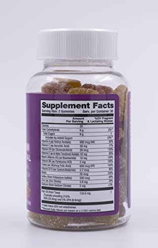 Safrel PreNatal and Post Pregnancy Gummy Vitamins, Lemon & Raspberry Lemonade Flavored Safrel