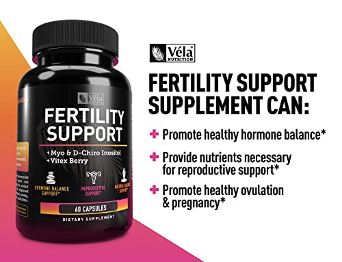 Vela Fertility Support Supplement | + Myo & D-Chiro Inositol + Vitex Berry | Reproductive Support Véla