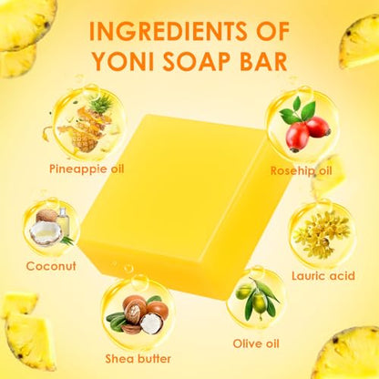 2 PCS Yoni Soap Bars Feminine Wash, 100% Natural Organic Yoni Bar Soap for Women Ph Balance Yoni BASSI