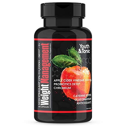 Youth & Tonic Natural Appetite Suppressant for Weight Loss / 1000 mg Apple Cider Youth & Tonic