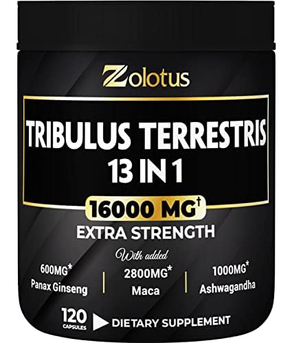 13in1 Tribulus Terrestris Capsules - 16000mg Per Serving with Maca, Horny Goat Weed Zolotus