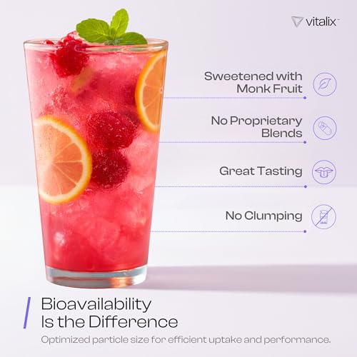 NutraVōs Vitalix – Cortisol Reducer & Adaptogen Drink Mix with Ashwagandha KSM 66, Magnesium Glycinate 200mg, L-Theanine 200mg, Vitamin C 500mg & Electrolytes – Raspberry Lemonade – 30 Servings NutraVōsBuy Supplements Australia