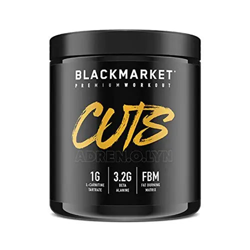 BLACKMARKET CUTS Pre Workout - Flavored Energy Powdered Drink Mix for Men BLACKMARKET
