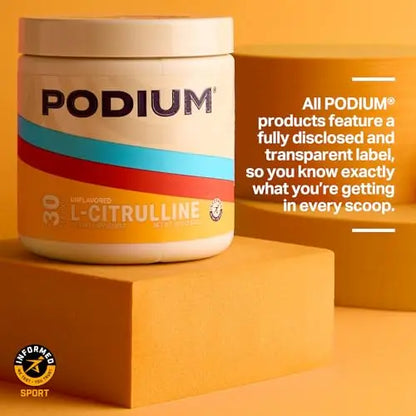 Podium Nutrition, Solos | L-Citrulline, 30 Servings, Unflavored, Boost Athletic Performance Podium Nutrition