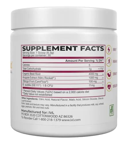 IVL - CircuMax Gold - Nitric Oxide Supplement Powder Boost - Organic Beets - Beetroot IVL