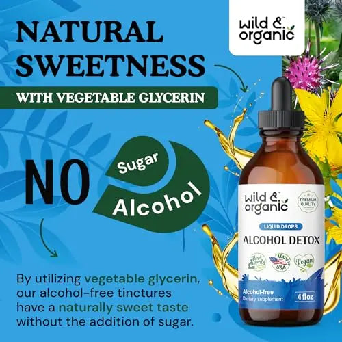 Wild & Organic Alcohol Detox Supplement - Liver Cleance & Repair Formula - Anti Alcohol Wild & Organic