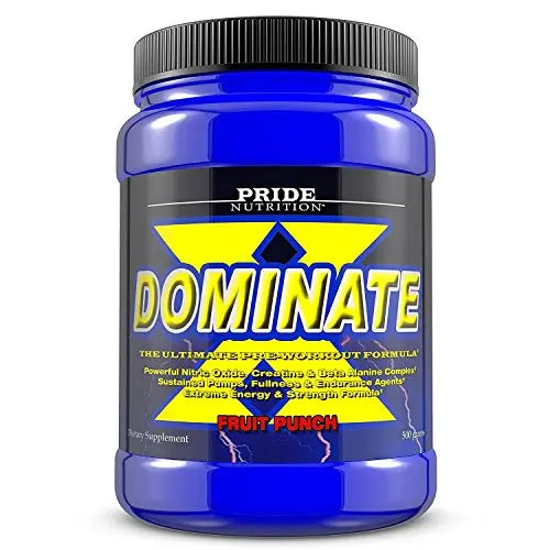 Pride Nutrition Dominate X Pre Workout Supplement - 500g Nitric Oxide & Creatine Pre Pride Nutrition