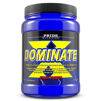 Pride Nutrition Dominate X Pre Workout Supplement - 500g Nitric Oxide & Creatine Pre Pride Nutrition