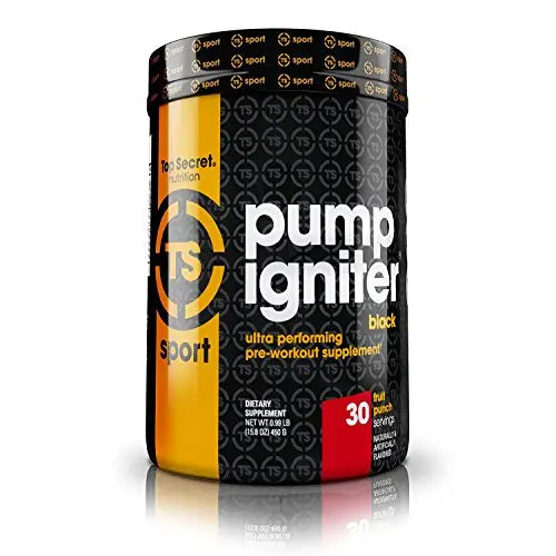 Top Secret Nutrition Pump Igniter Black, Fruit Punch, 30 Serving Top Secret Nutrition