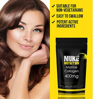 Nuke Nutrition Marine Collagen Capsules - 400mg - 60 Capsules - High Strength Collagen Nuke NutritionBuy Supplements Australia