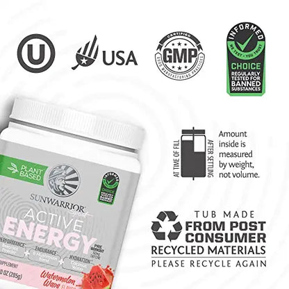 Sunwarrior Plant-Based Preworkout Powder Hydration Blend | Coconut Water Mushroom Sunwarrior