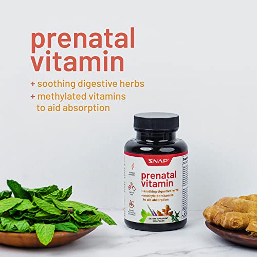 Snap Supplements Prenatal Vitamin with Iron, Vitamin B12, Folic Acid, Botanical Blend Snap Supplements