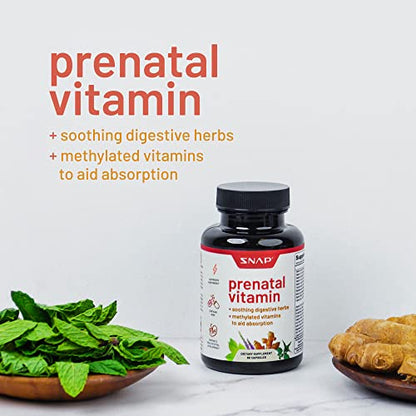 Snap Supplements Prenatal Vitamin with Iron, Vitamin B12, Folic Acid, Botanical Blend Snap Supplements