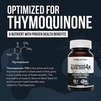 20% Thymoquinone Black Seed Oil Extract Capsules - TQ-Advanced 4X®: Highest Triquetra Health