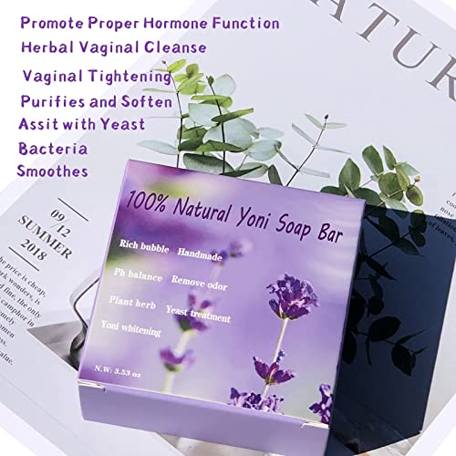 2 Packs Organic Yoni Soap Bars For Women Vaginal Wash, Handmade Yoni Bar Soap For Women Yoni Wash Vickoneer