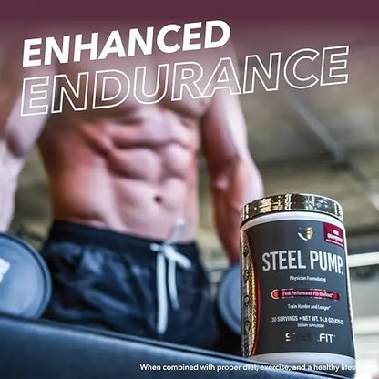 SteelFit Steel Pump - Advanced Pre-Workout Powder Drink - 30 Servings - Peak Performance SteelFit