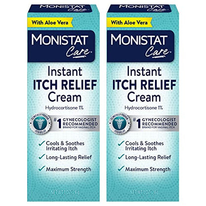 Monistat Instant Itch Relief Cream for Women, Maximum Strength Feminine Itch Care, 1 oz, 2 Pack Monistat