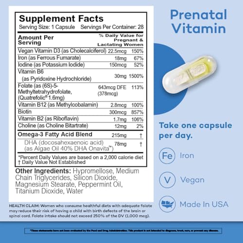 Premama Prenatal Vitamins for Women, Once-Daily Multivitamin Supplement, Includes Folate Premama
