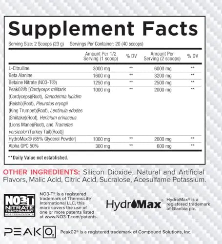 Core Nutritionals Pump Full-Spectrum Non-Stimulant Pre-Workout, with N03T Nitrate Core Nutritionals