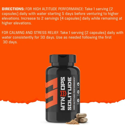 MTN OPS Solitude High-Altitude Performance Supplement (25 Servings), Black, One Size MTN OPS