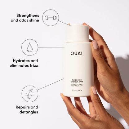 OUAI Thick Hair Shampoo & Conditioner Set, Travel Size - Moisturizing Shampoo & Conditioner - With Keratin, Marshmallow Root, Shea Butter & Avocado Oil - Sulfate, Paraben & Phthalate Free (3 Oz) OUAIBuy Supplements Australia