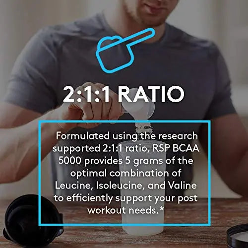 RSP BCAA 5000 (30 Serv), Premium BCAA Capsules for Post Workout Muscle Recovery RSP NUTRITION