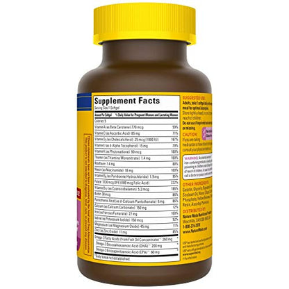 Prenatal Vitamin + DHA Softgel with Folic Acid, Iodine and Zinc, 90 Count Nature Made