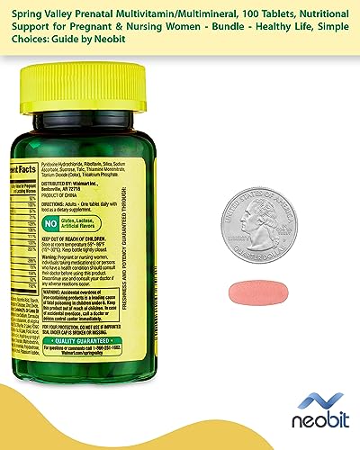 Spring Valley Prenatal Multivitamin/Multimineral, 100 Tablets, Nutritional Support Neobit