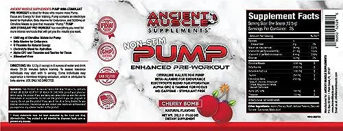 Ancient Muscle Pre Workout Stimulant-Free Pump Supplement - Citrulline Malate, Beta Alanine Ancient Muscle