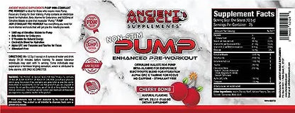 Ancient Muscle Pre Workout Stimulant-Free Pump Supplement - Citrulline Malate, Beta Alanine Ancient Muscle