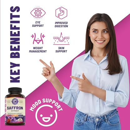 100% Pure Saffron Extract - Metabolism Booster & Natural Appetite Suppressant for Weight Loss WHOLE WORLD WELLNESS