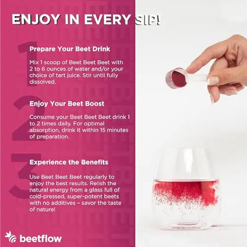 Beet Beet Beet - Organic Beet Juice Powder Healthy Blood Pressure, Cholesterol BEETFLOW