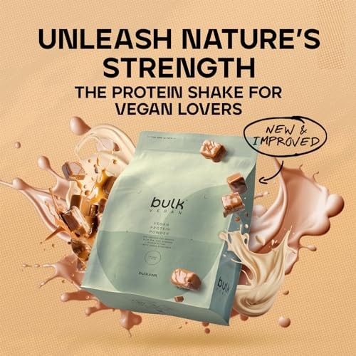 Bulk Vegan Protein Powder, Caramel Latte Flavour, 500 g, New & Improved Formula, 14 Servings Bulk