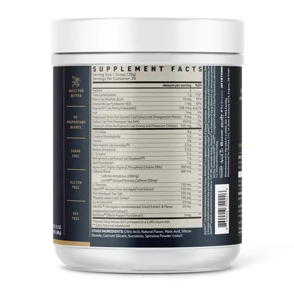 SHIFTED Maximum Pre Workout Powder, Energy & Focus Supplement with Creatine Monohydrate SHIFTED