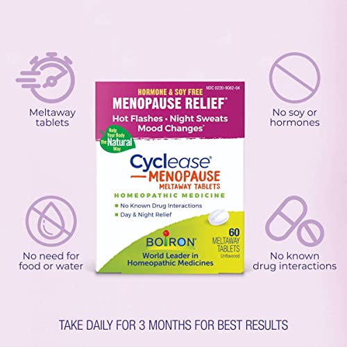 Boiron Cyclease Menopause Relief Tablets, White, 60 Count Boiron