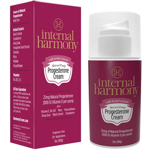 Internal Harmony Progesterone Cream, Contains Natural USP Bioidentical Progesterone Internal Harmony