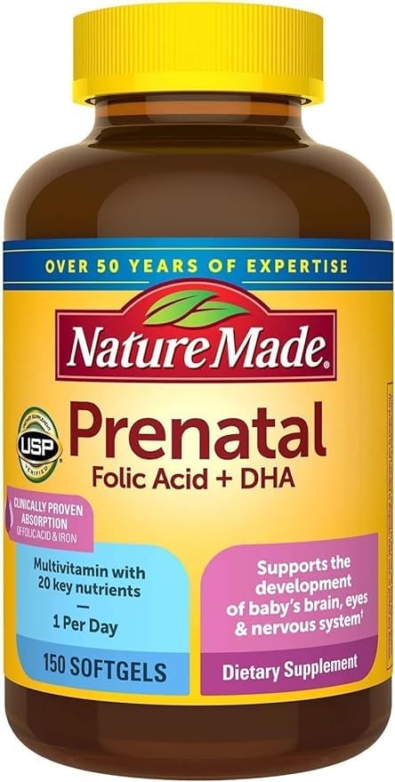 Natur Mad Prenatal with Folic Acid + DHA, Prenatal Vitamin and Mineral Supplement My Store
