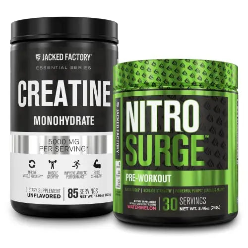 Nitrosurge Pre-Workout & Creatine Monohydrate - Pre Workout Powder With Creatine Jacked Factory